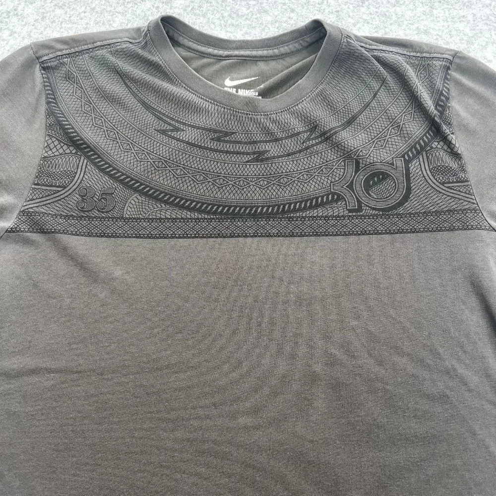 Nike Mens Tee Shirt Size Medium Kevin Durant KD Athletic‎ Fit Gray Short Sleeve - Picture 3 of 9